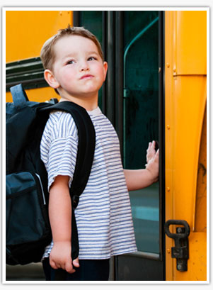 Child on School Bus